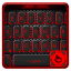 3D Black And Red Tech Keyboard Theme