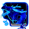 Neon Blue Dragon 3D