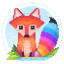 Pixel Fox : Color by Number Family Coloring Book