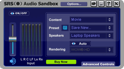 Control Srs Audio Settings