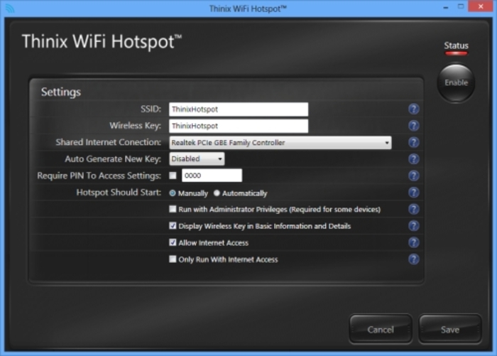 Thinix Wifi Hotspot 2.0.1 Crack