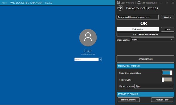 Windows 10 Login Background Changer - Free Download