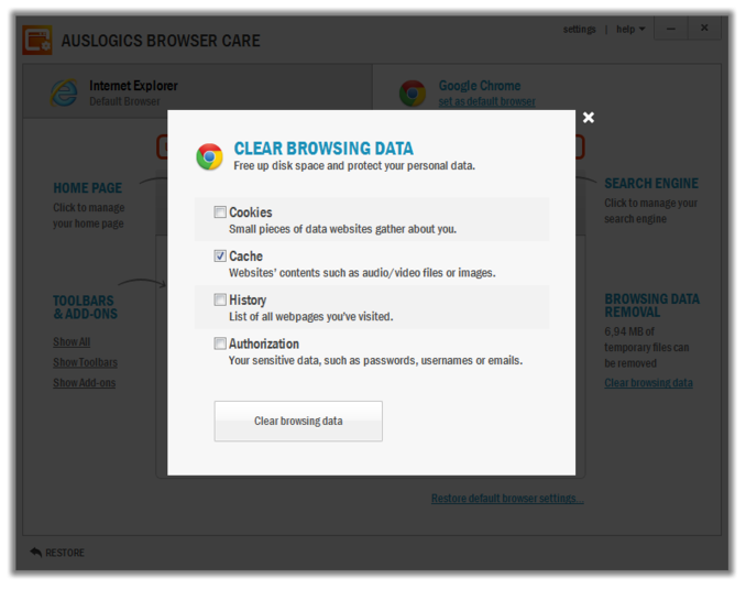auslogics browser care free download