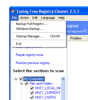 eusing free registry cleaner free download