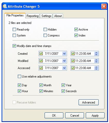 Attribute Changer 11.20b for windows instal free