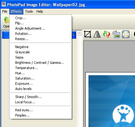 photopad image editor italiano