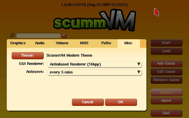 scummvm 1.6.0 compatability